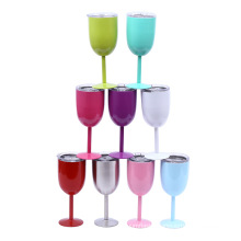 Amzyt  Double Design Stainless Steel Goblet Solid Heat-proof Flat Cup Makes For Portable Outdoor travel Wine Cup
